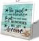 Beach Wood Sign – “The Sand May Brush Off, the Salt May Wash Away, but the Memories Will Last Forever” – Wooden Plaque Table Art Sign, Coastal Home Décor, Ocean-Themed Family Gift, Inspirational Wall or Table Display